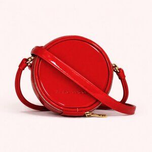 Marc Jacobs Red Patent Leather Round Mini Crossbody Bag New